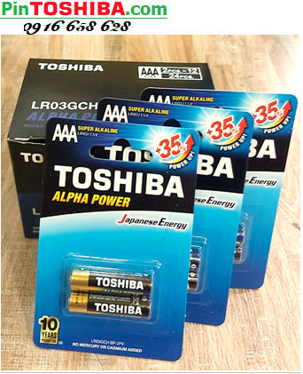 COMBO 1 HỘP 12vỉ (24viên) Pin AAA 1.5v Super Alkaline Toshiba Alpha LR03GCH BP-2PV _Giá chỉ 288.000/Hộp